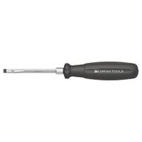 Screwdriver for slot-head, with 2-component SwissGrip handle and impact head