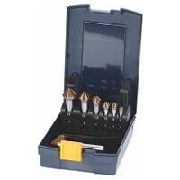 Countersink set No. 150393 with 3 drive flats, in a case 90° 7