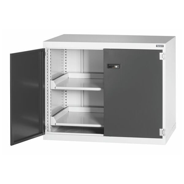 Swing-door auxiliary cabinet without raised edge, with pull-out shelf 800 mm