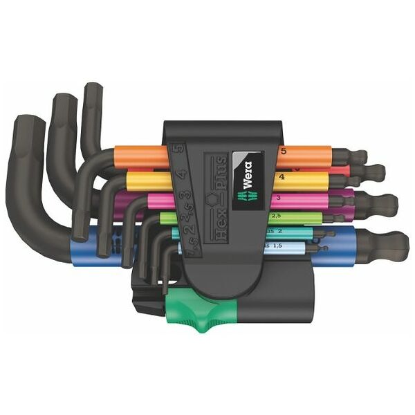 950/9 Hex-Plus Multicolour 2 Garnitura ključev z zamikom, metrična, BlackLaser, 9 kosov