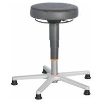 Ergonomic work stool, synthetic leather, with glides 1