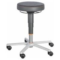 Ergonomic work stool, synthetic leather, with castors 1