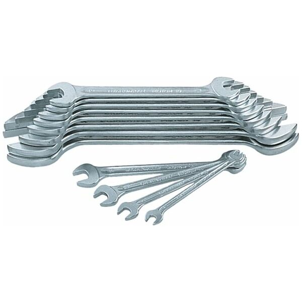 Double open ended spanner set  12