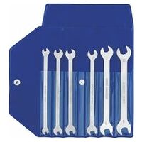 Small double open ended spanner set 6 pieces