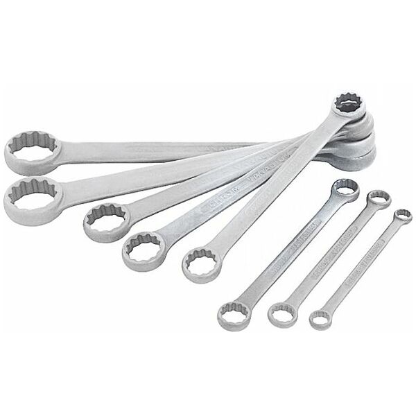 Double-ended ring spanner set, straight  11
