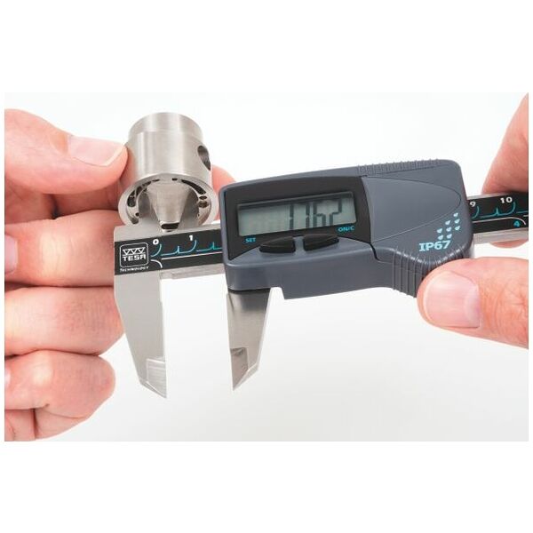 Digital caliper TESA-CAL IP67 with rod type depth gauge 150 mm