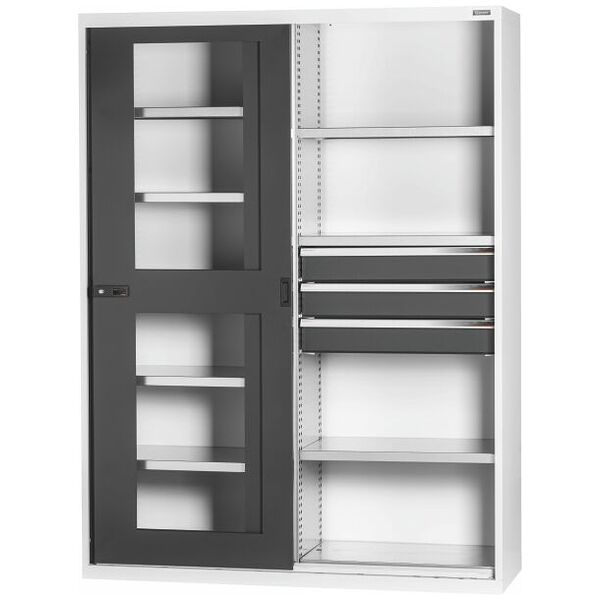 Base cabinet with drawer, Viewing window sliding doors 2000 mm