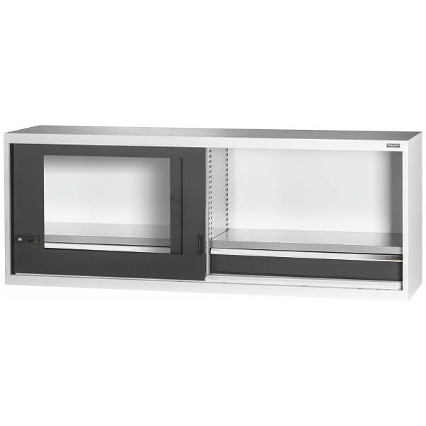 Top-mounted cabinet with drawer, Viewing window sliding doors 750 mm