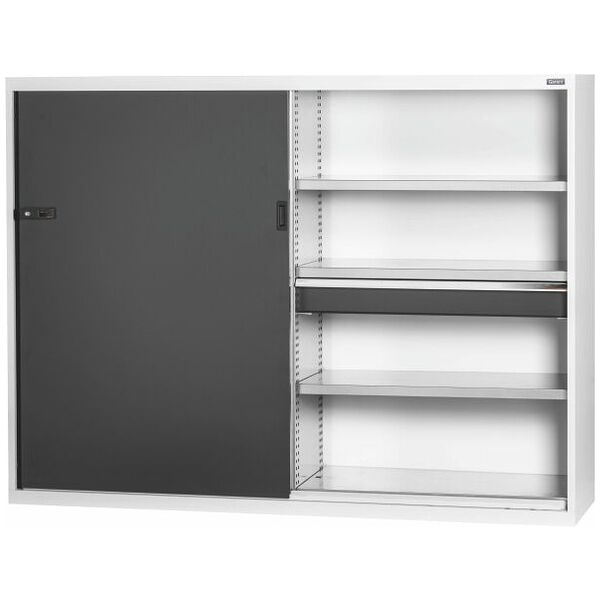 Base cabinet with drawer, Plain sheet metal sliding doors 1500 mm
