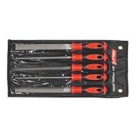File set with 2-component handle, 5 pieces in a tool roll  Cut 2
