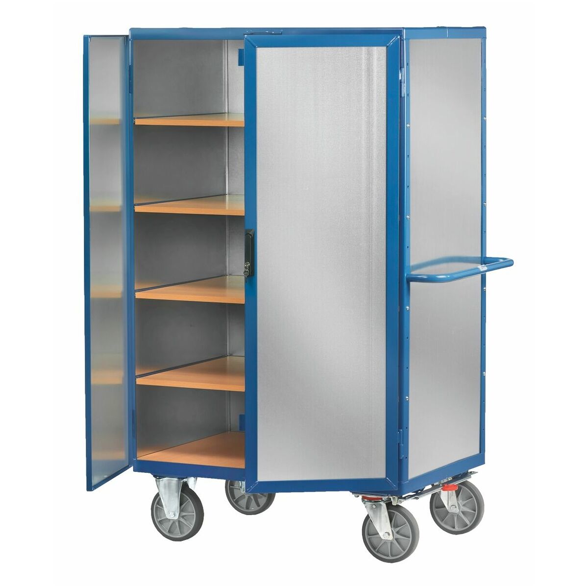 Simply buy Enclosed trolley with sheet metal walls, with 5 loading platforms Hoffmann Group