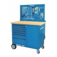 Workbench with rear panel + hook assortment