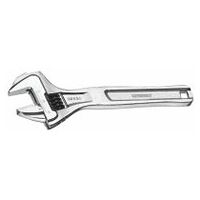 Adjustable spanner, open end, chrome-plated