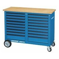 Mobile workbench 1.25 m wide with 2x 9 drawers