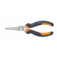 Long round nosed pliers, chrome-plated, with grips  160 mm