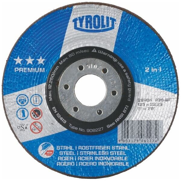 Rough grinding disc PREMIUM*** RONDELLER® 115 mm ⌀