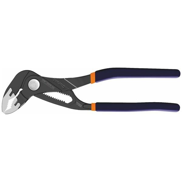 Water pump pliers with stepped fine adjustment, black  180 mm