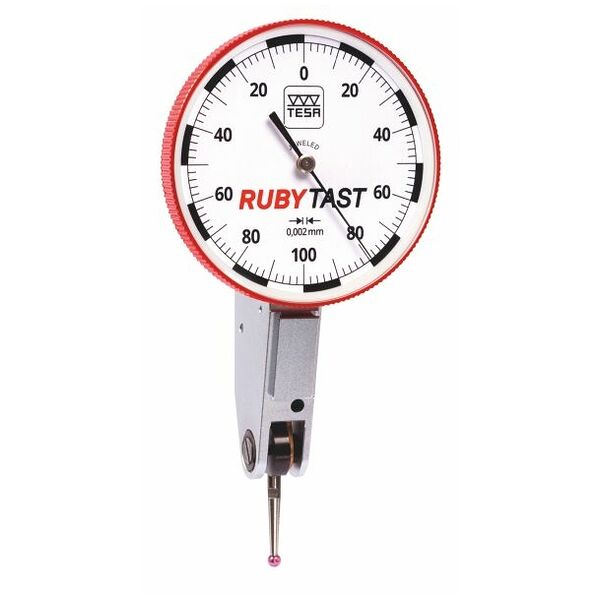 Czujnik dźwigienkowo-zębaty Rubytast, długość dźwigni 12,5 mm z kulką rubinową 0,1/40 mm