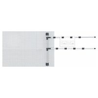 Easyfix pivoting drawing holder for mounting on a perforated panel