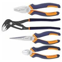 Pliers set, with grips 4 pieces