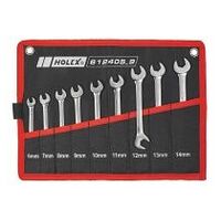 Small double open ended spanner set  chrome-plated
