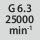 Balance quality G at rotational speed: G 6.3 at 25,000 rpm<sup></sup>