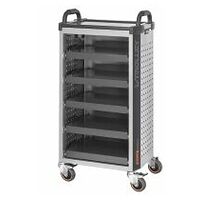 “L-Trolley” tool trolley, with 5 pull-out shelves