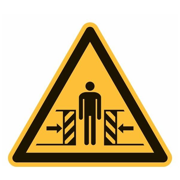 Warning sign Warning of crush hazard 04100