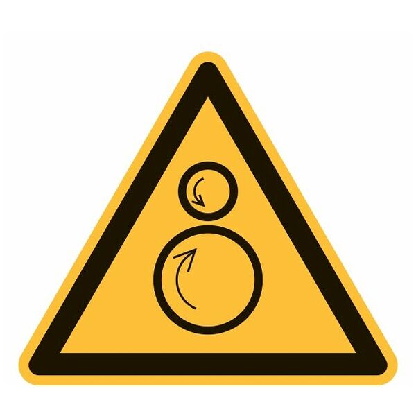 Warning sign Warning of counter rotating rollers 04100