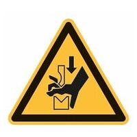 Warnzeichen Warnung vor Quetschgefahr der Hand zwischen den Werkzeugen einer Presse