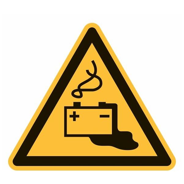 Señal de advertencia Advertencia de peligros por la carga de pilas 04200