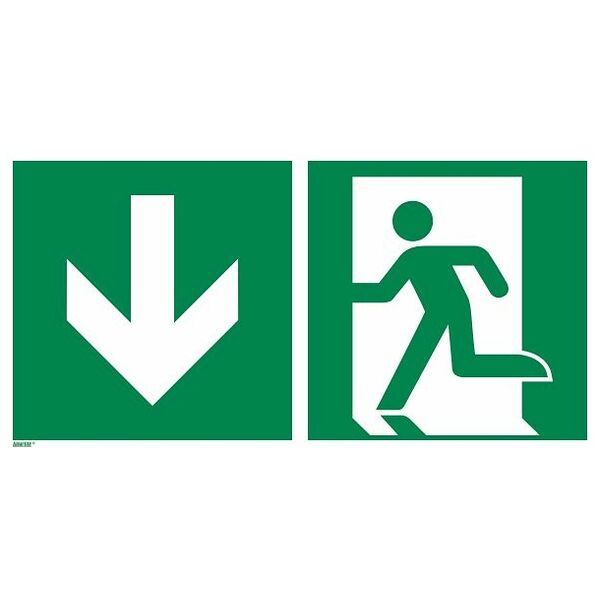 Rescue sign Emergency exit downwards 14400