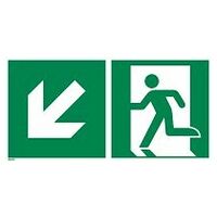 Rescue signs, new standard Rescue route to the left downwards