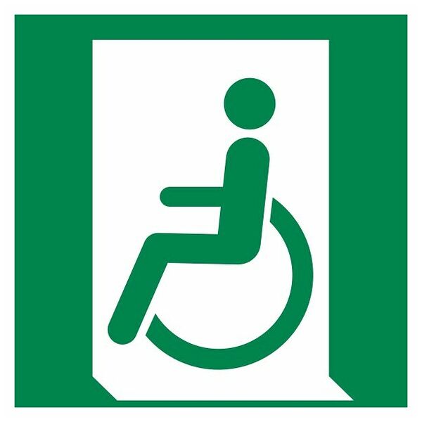 Záchranná značka Nouzový východ pro osoby, které nejsou schopny chůze nebo osoby s omezenou schopností chůze (vlevo) 14200