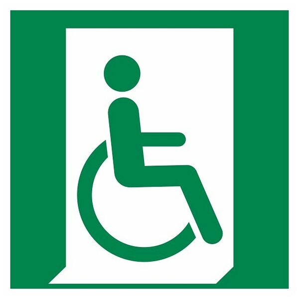 Rescue sign Emergency exit for those who cannot walk or are restricted in their ability to walk (on the right) 14150