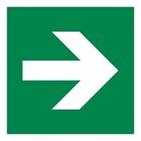 Rescue signs, new standard Direction straight ahead (only in conjunction with a rescue sign)