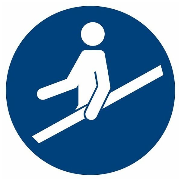Mandatory sign Use handrail 04100