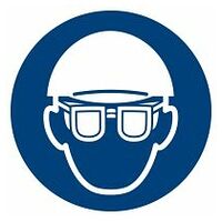 Znak obveze Obvezna zaštita glave i uporaba zaštitnih naočala