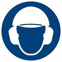 Påbudsskyltar Använd hörsel- och huvudskydd
