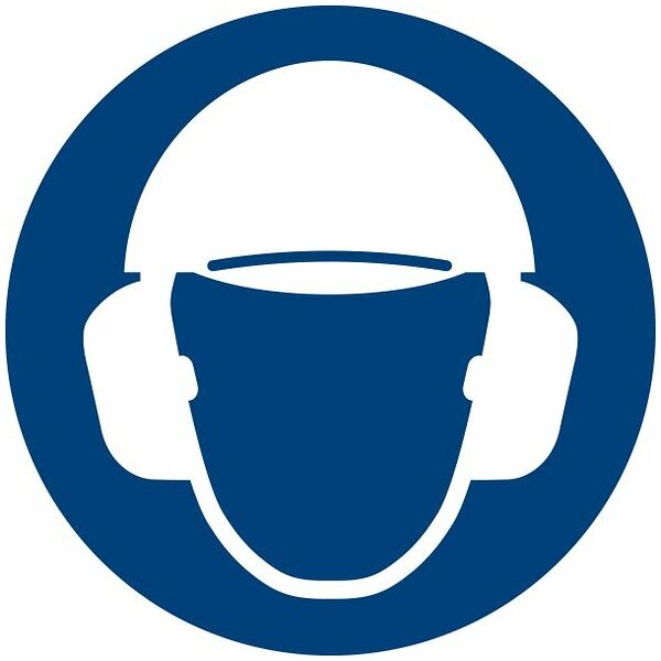 Semn de obligativitate Folosiţi protecţie auditivă şi protecţie pentru cap 04200