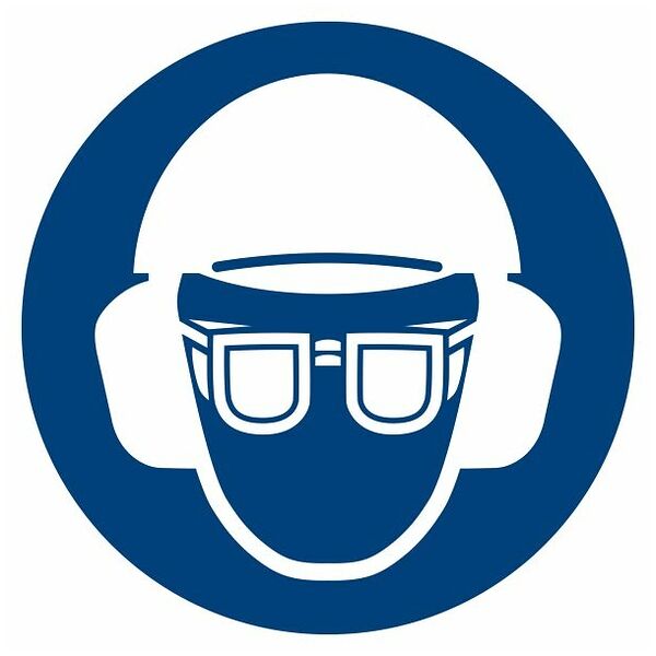 Mandatory sign Wear eye, hearing and head protection 04200