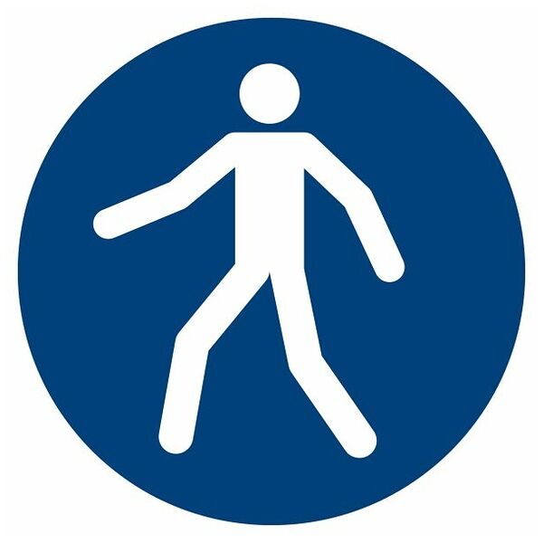 Mandatory sign Use pedestrian walkway 04200
