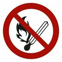 Verbotszeichen Feuer, offenes Licht und Rauchen verboten 01100