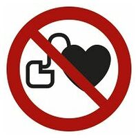 Verbotszeichen Verbot für Personen mit Herzschrittmachern