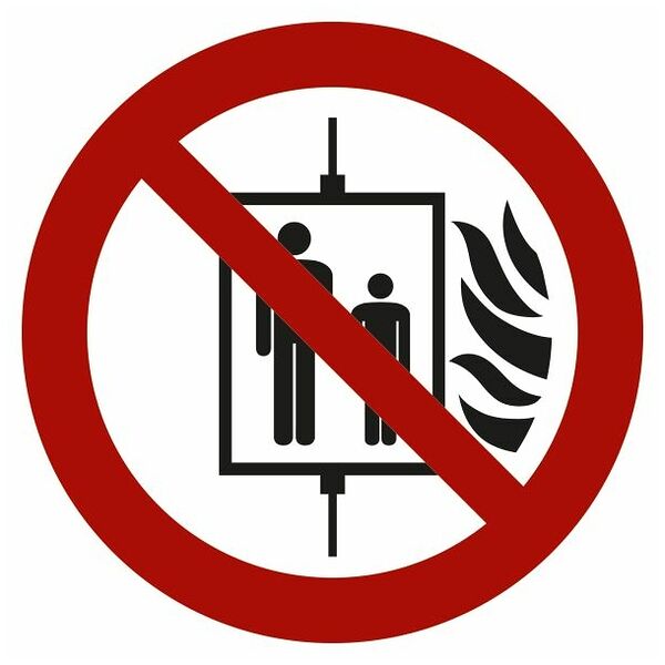 Verbotszeichen Aufzug im Brandfall nicht benutzen 04200
