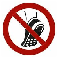 Tiltó jelzés Fémszegecses cipő használata tilos
