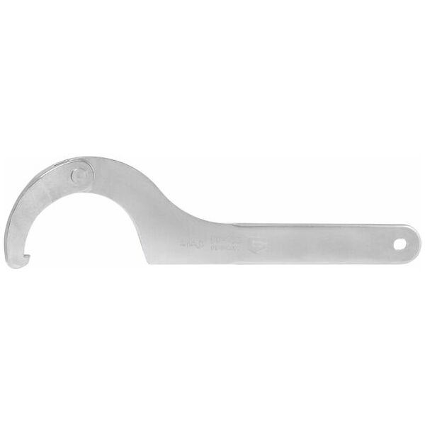 Stainless steel adjustable C-hook spanner with square pin 20-35 mm
