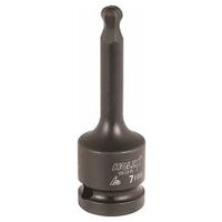 IMPACT hexagon screwdriver bit, 1/2 inch with ball point