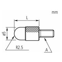 Meetkogel, M2.5x0.45, L=8 mm, hardmetaal