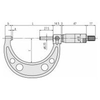 Micrómetro exterior, diseño simple, 0-25 mm, 0,001 mm